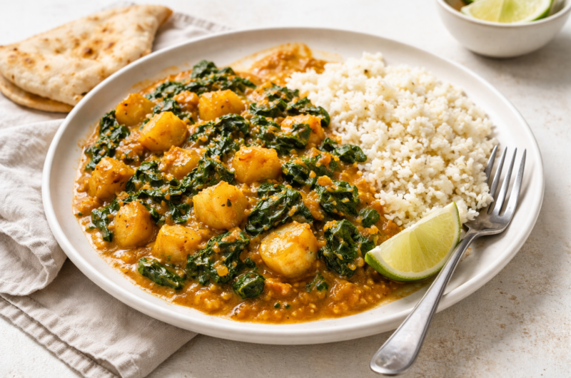 Indiase-aardappel-spinazie-curry-met-bloemkoolrijst