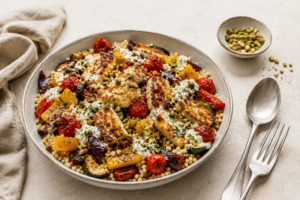 Crispy-halloumi-couscous-bowl-met-groenten